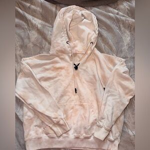 Playboy x Missguided Cream Hoodie with Logo